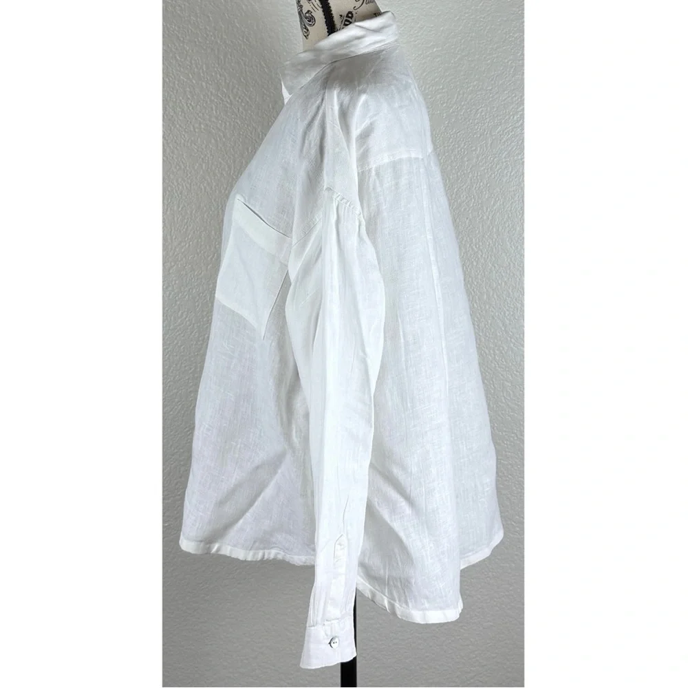 Sundance Women’s 100% Linen Boho Lagonlook Minimalist Blouse, size XS - Picture 3 of 8